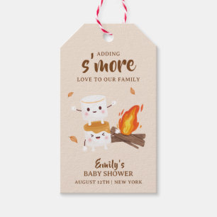 Kawaii Rustic S'more Love Campfire Baby Shower Gift Tags