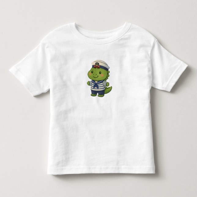 Kawaii Sailor Dinosaur – Cute Dino Jobs Toddler T-shirt (Front)