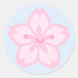 Kawaii Sakura Cherry Blossom Flower Classic Round Sticker