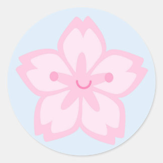 Kawaii Sakura Cherry Blossom Flower Classic Round Sticker