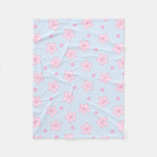 Kawaii Sakura Cherry Blossoms Fleece Blanket