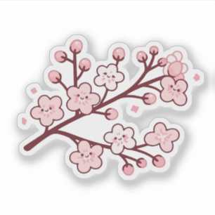Kawaii sakura flowers sticker