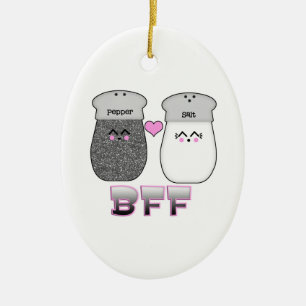 Kawaii Salt n Pepper BFF Ceramic Ornament