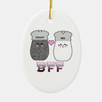 Kawaii Salt n Pepper BFF Ceramic Ornament