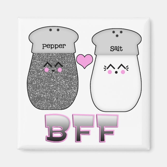 Kawaii Salt n Pepper BFF Magnet (Front)