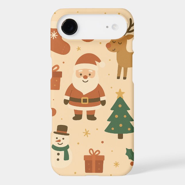 Kawaii Santa & Reindeer – Festive Christmas Case-Mate iPhone Case (Back)