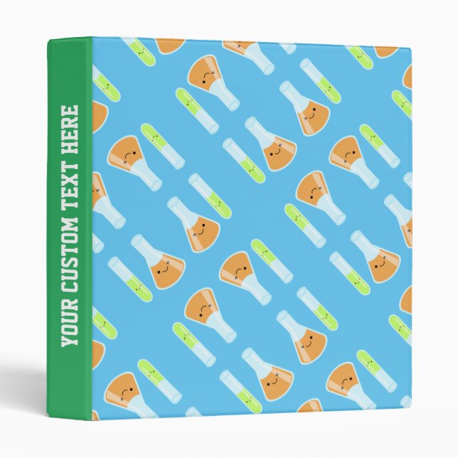 Kawaii Scientist Science Chemistry Lab 3 Ring Binder (Front/Spine)