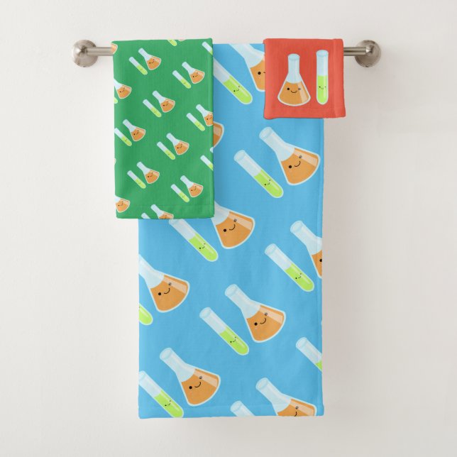 Kawaii Scientist Science Lab Bath Towel Set (Insitu)