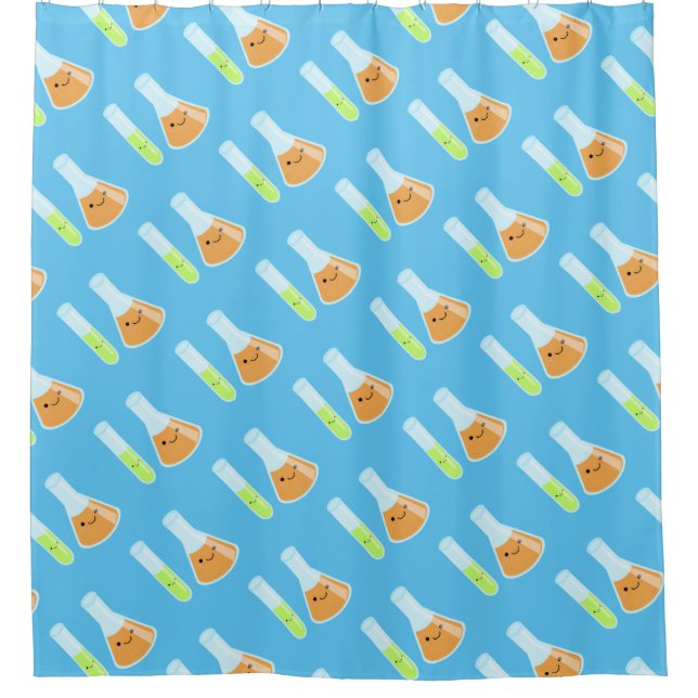 Kawaii Scientist Science Lab Shower Curtain (Front)