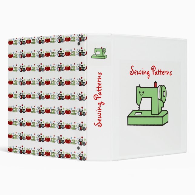 Kawaii Sewing Machine 3 Ring Binder (Background)