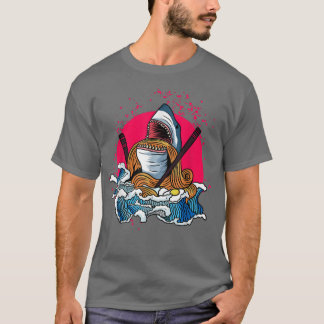Kawaii Shark Japan Ramen Anime  T-Shirt