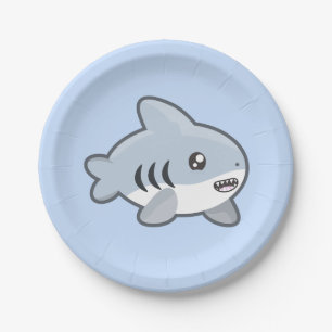 Kawaii Shark Paper Plates