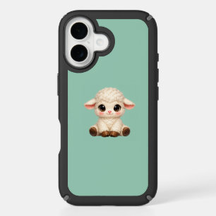 Kawaii Sheep Sitting Happily with Sweet  iPhone 16 Case