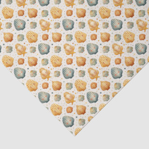 Kawaii Shells Yellow and Blue Tissue Paper