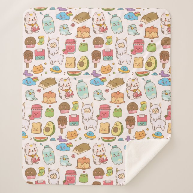 Kawaii Sherpa Blanket (Front)
