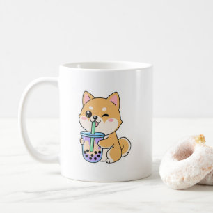 Kawaii Shiba Inu Boba 🐶🧋 – Cute Bubble Tea Dog Coffee Mug