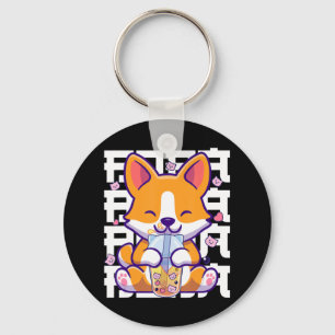 Kawaii Shiba Inu Dog Bubble Tea Boba Anime Gifts G Keychain