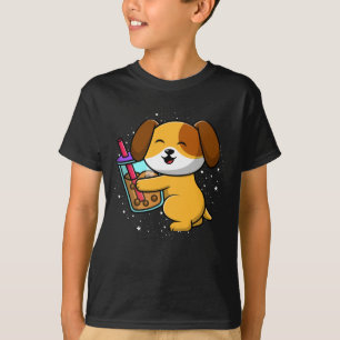 kawaii shiba inu dog bubble tea boba japan corgi T-Shirt