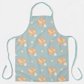 Kawaii Shiba Inu Pancake Desserts Apron - Blue