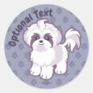 Kawaii Shih Tzu Classic Round Sticker