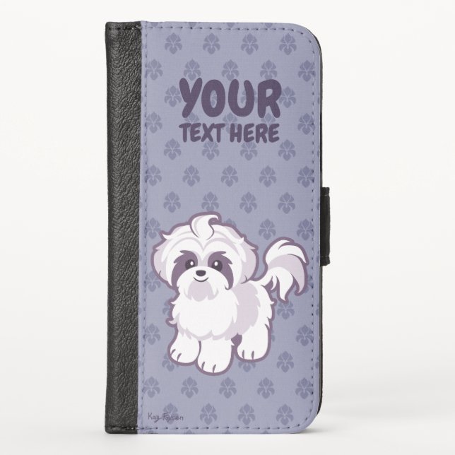 Kawaii Shih Tzu iPhone Wallet Case (Front)