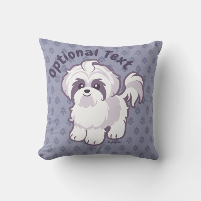 Kawaii Shih Tzu Throw Pillow (Front)