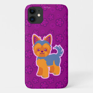 Kawaii Short Hair Yorkie Cartoon Dog iPhone 11 Case