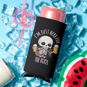 Kawaii Skeleton Halloween Oktoberfest Seltzer Can Cooler
