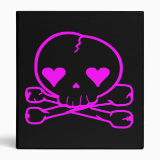 Kawaii Skull Death Rock Goth Pink & Black Binder