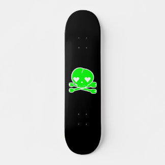 Kawaii Skull Gothic Lolita Black & Green Skateboard Deck
