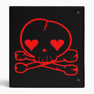 Kawaii Skull Red & Black Binder