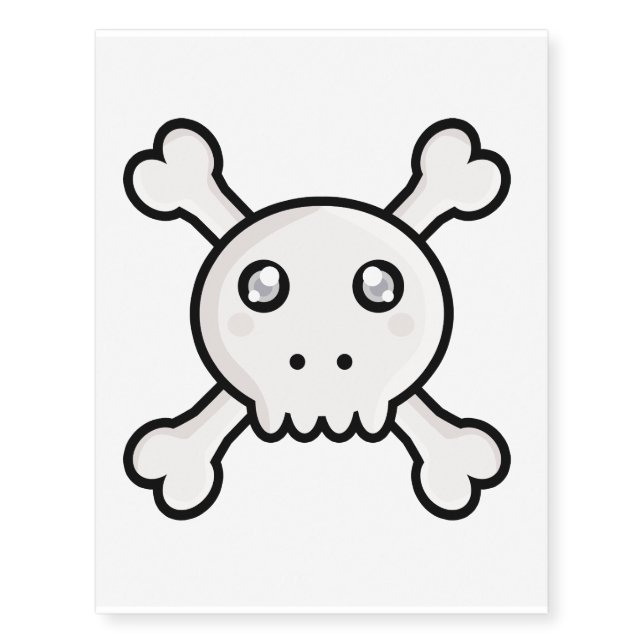 Kawaii skull temporary tattoos (Front)