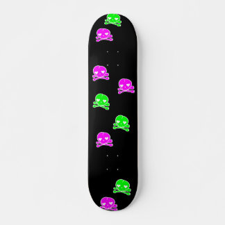 Kawaii Skulls Goth Lolita Black Pink Green Skateboard Deck