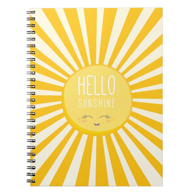 KAWAII SKY bright bold yellow smiling sun sunshine Notebook (Front)