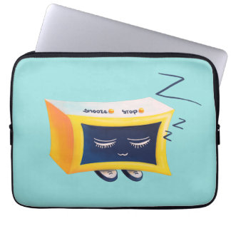 Kawaii Sleeping Alarm Clock Character Laptop Sleeve