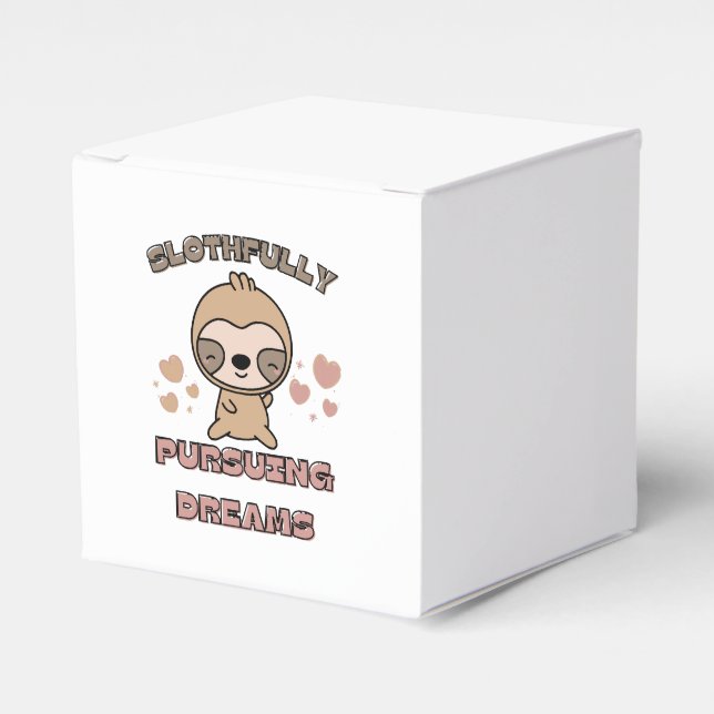 Kawaii Sloth Animal Pun Favor Boxes (Front Side)