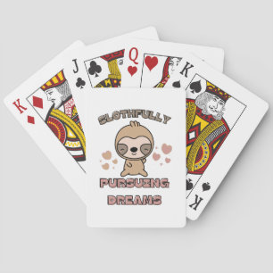 Kawaii Sloth Animal Pun Poker Cards