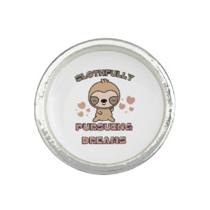Kawaii Sloth Animal Pun Ring