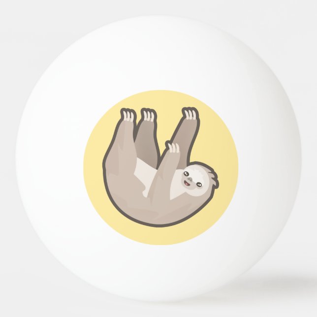 Kawaii Sloth Ping Pong Ball (Front)