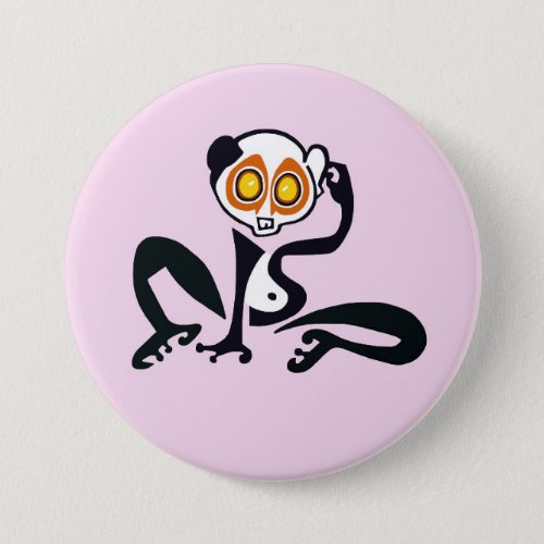  Kawaii _ Slow LORIS_Wildlife _ Primate _ Pink Button