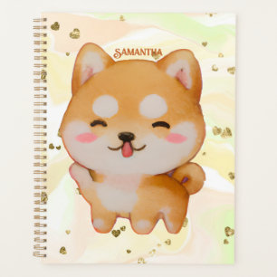 Kawaii Smiling Cartoon-Style Shiba Inu Planner