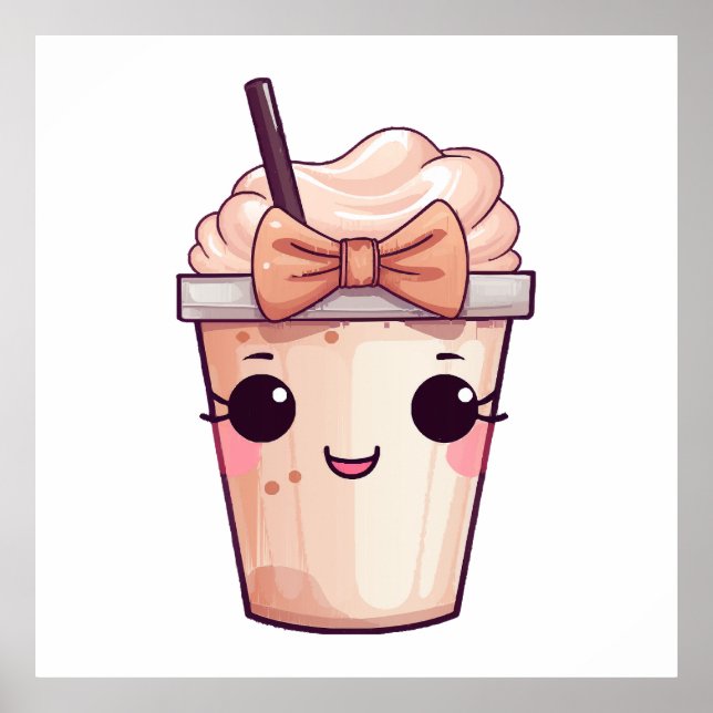 Kawaii Smiling Frappe Poster (Front)