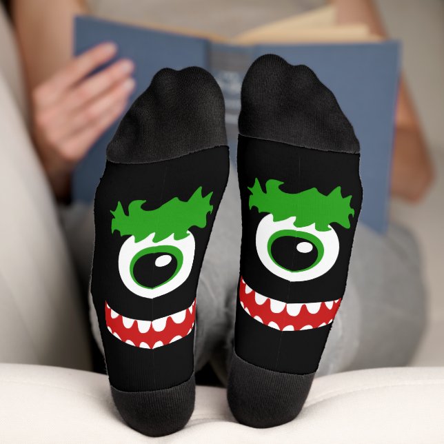 Kawaii Smiling One Eyed Monster Socks (Bottom)