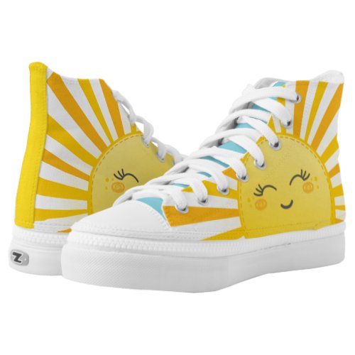 KAWAII SMILING SUN sunshine cute happy kids High_Top Sneakers