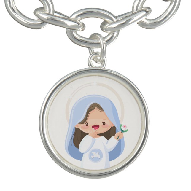 Kawaii Smiling Virgin Mary Bracelet (Design)