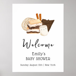 Kawaii S'more Fun Baby Shower Welcome Poster