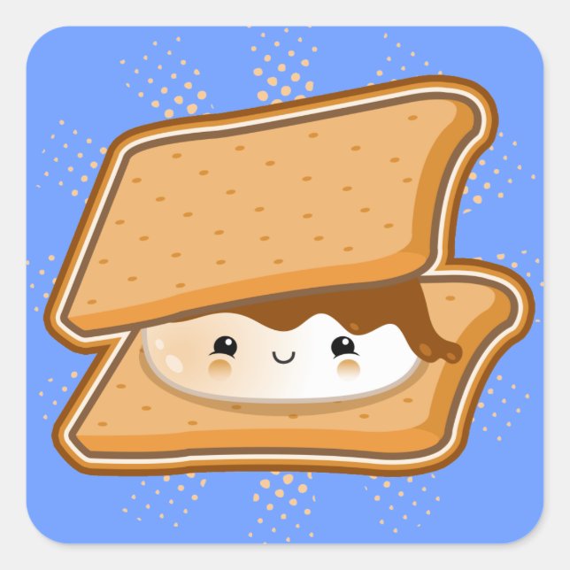 Kawaii Smore Square Sticker (Front)