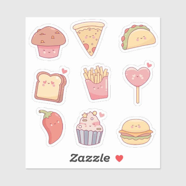 Kawaii snacks sticker (Sheet)