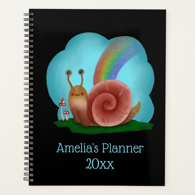 Kawaii Snail Cute Personalized  Planner (Front)
