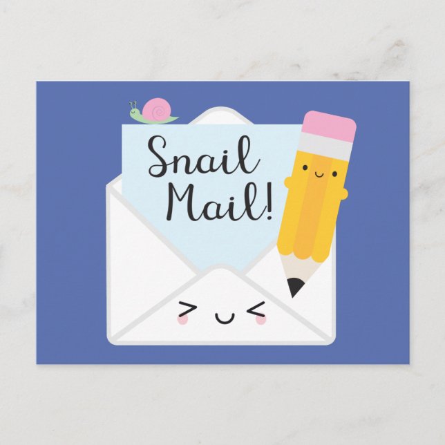 Kawaii Snail Mail Postcard (Front)